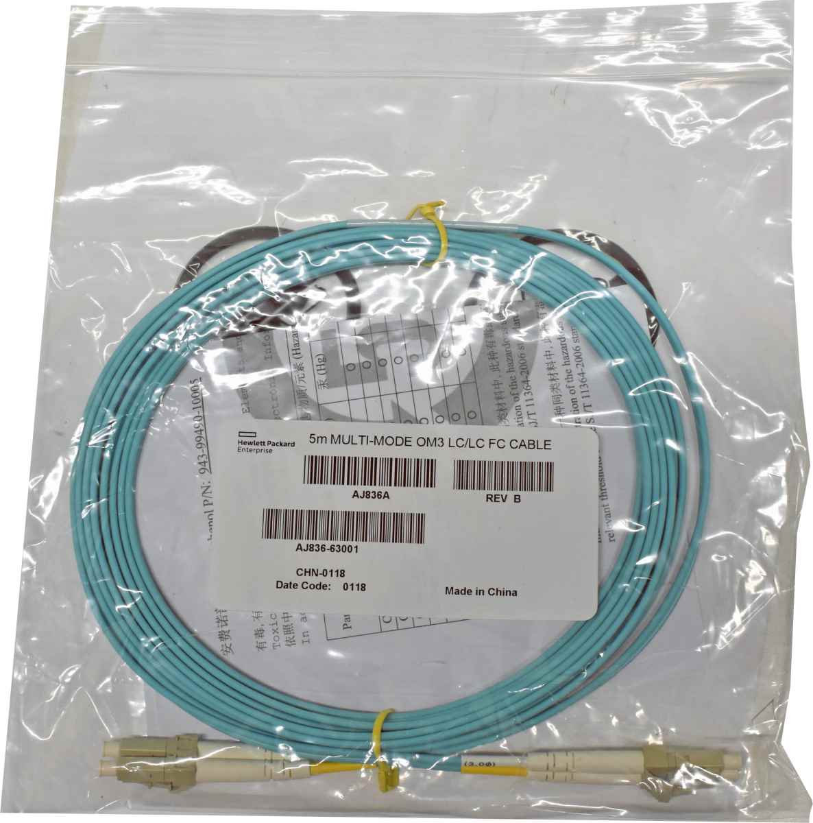 HPE AJ836A Multi Mode OM4 5m FC - FC Cable NEU / NEW HPE AJ836A Multi Mode OM4 5m FC - FC Cable NEU / NEW