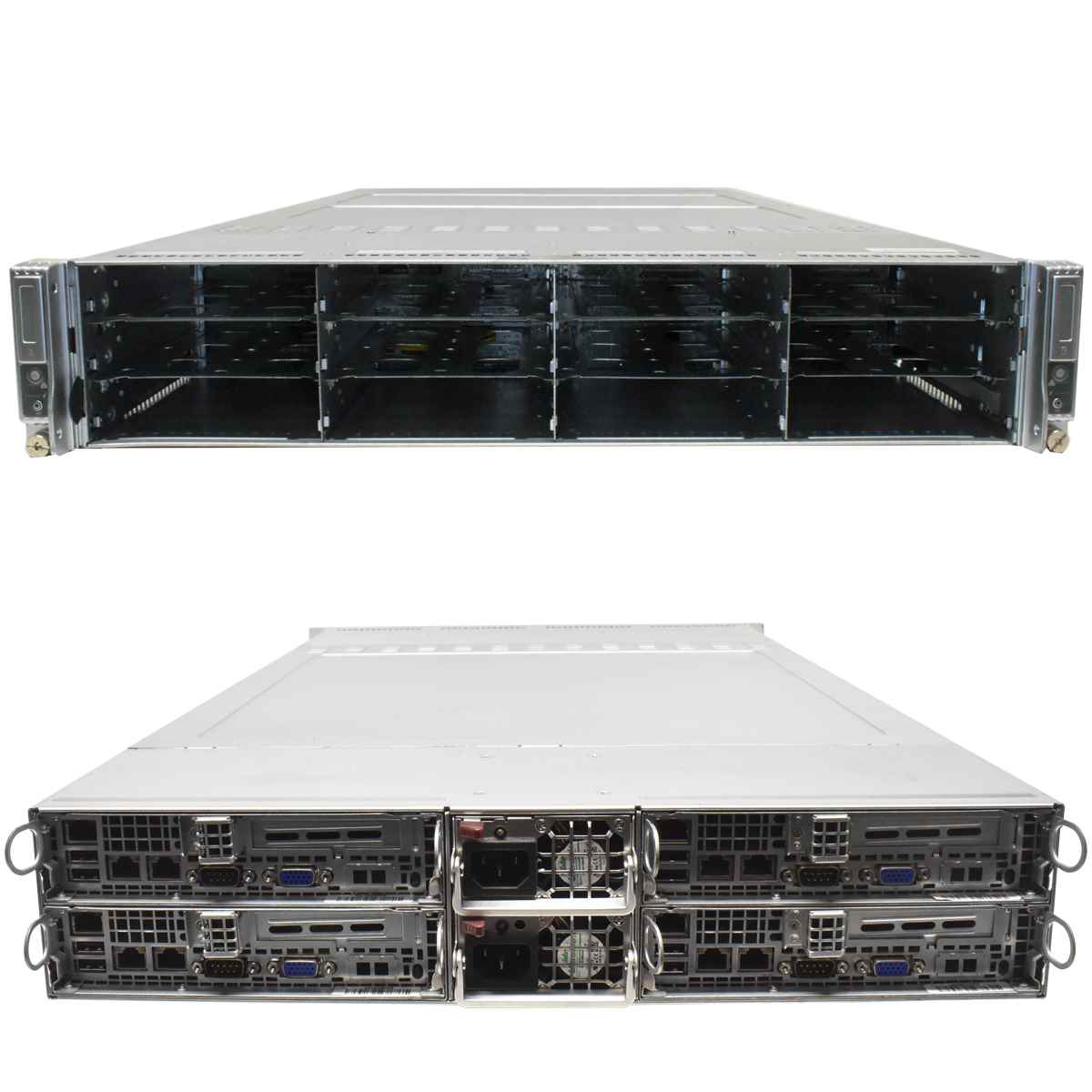 Supermicro Super Server CSE-827 2U 4x Node X8SIT-F 4x Kühle ohne CPU&RAM 12x LFF 3,5 Supermicro Super Server CSE-827 2U 4x Node X10DRT-PT 4x Kühle ohne CPU&RAM 12x LFF 3,5