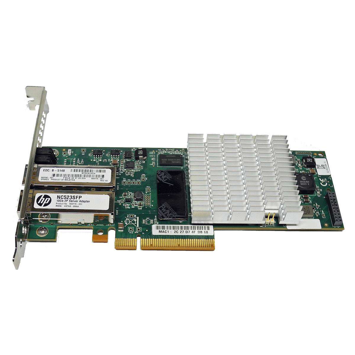 HP-NC523SFP-FC-Dual-Port-10GbE-SFP-PCIe-x8-Server-003.jpg HP NC523SFP FC Dual-Port 10GbE SFP+ PCIe x8 Server Adapter 593742-001 FP