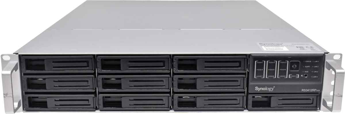 Synology RS3412RPxs 10-Bay 2U NAS Rack Station Intel Core i3 Dual-core 3.1GHz 2GB ECC DDR3 +Caddys