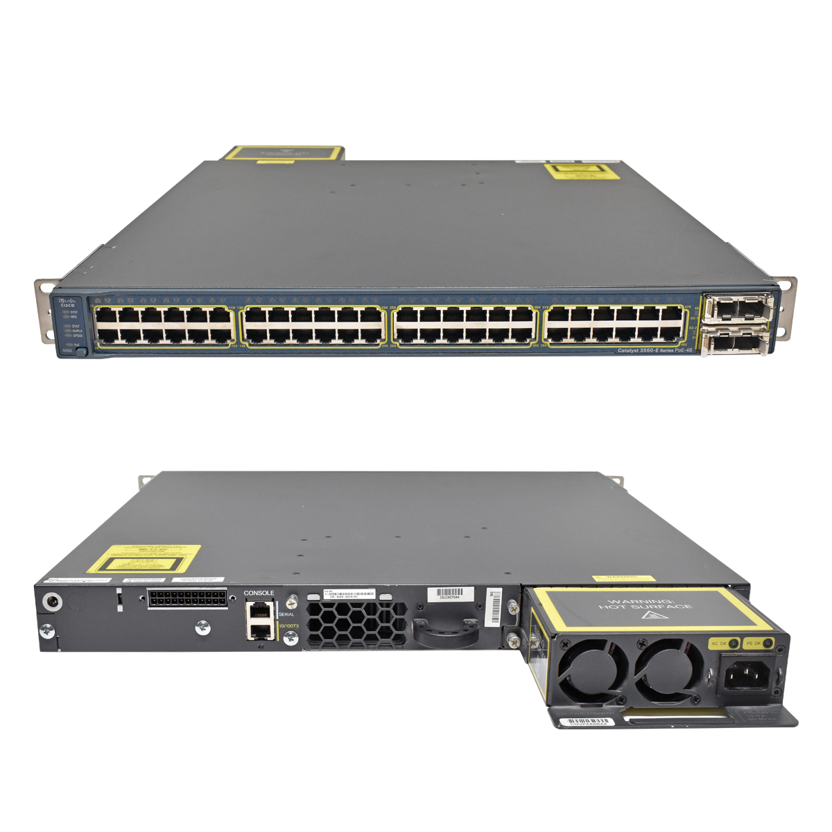 Cisco Catalyst 3560-E WS-C3560E-48PD-F 48-Port PoE 2x 10G CVR-X2-SFP