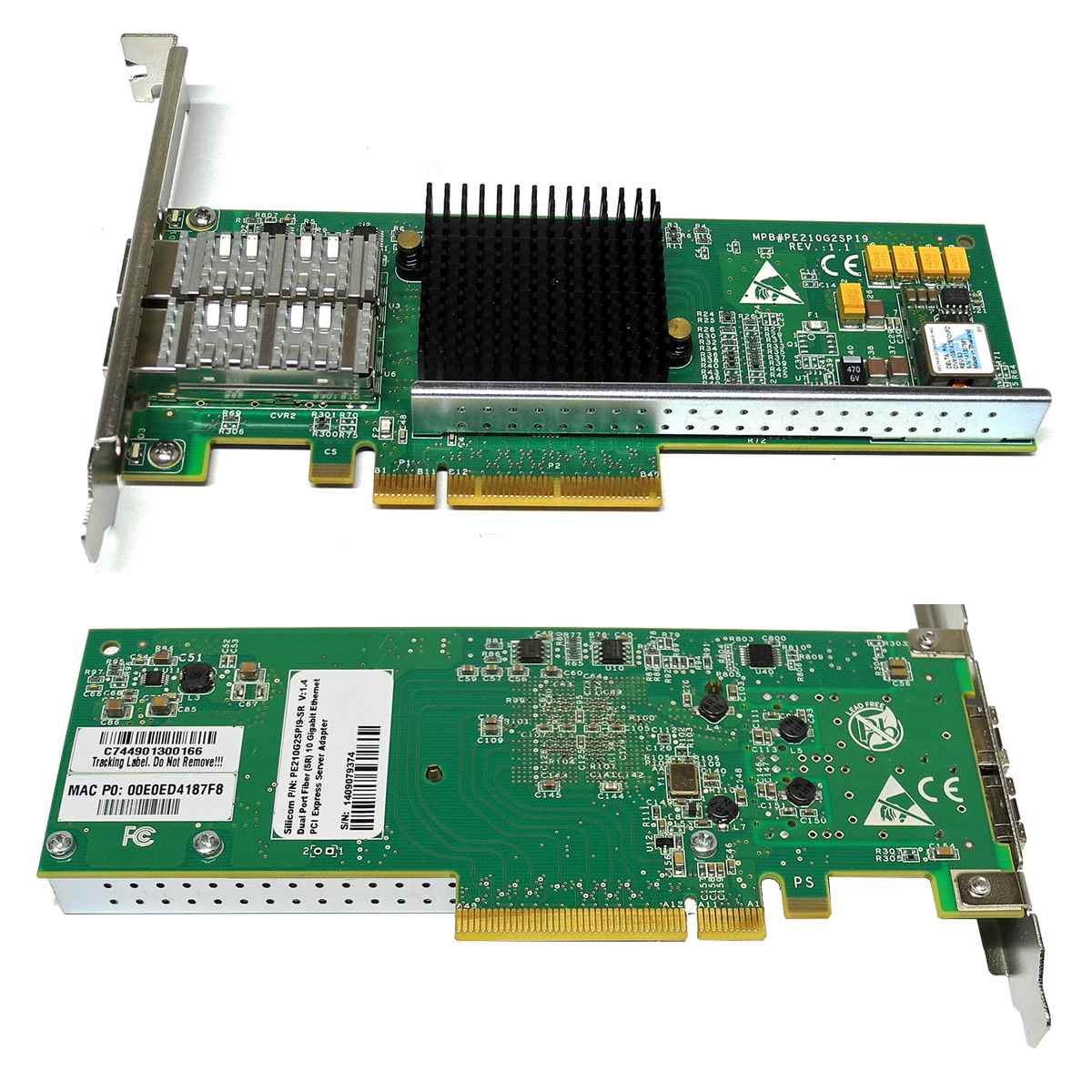 Silicom PE210G2SPI9-SR Dual-Port Fibre Channel 10Gb PCIe x8 Network Adapter FP Silicom PE210G2SPI9-SR Dual-Port Fibre Channel 10Gb PCIe x8 Network Adapter FP