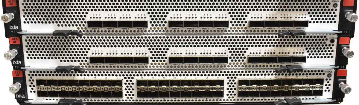 Ixia NTO 7300 7U Rack -48V DC 2x 415AF 48Port QSFP28 1x 212AF 48Port SFP+ 3x Blank LC 6x Fan