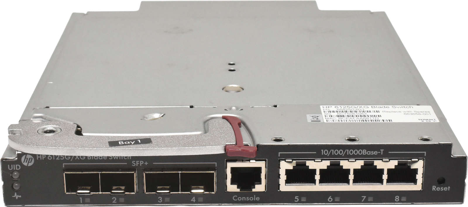 HP 6125G/XG Blade Switch Module 4Port RJ-45 GE, 4Port SFP+ 10G C-Class 658250-B21 663658-001