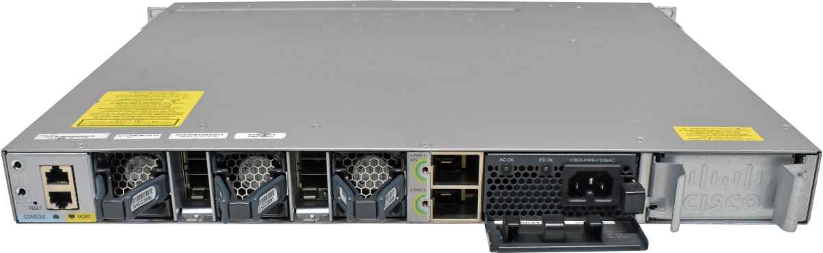 Cisco Catalyst WS-C3850-48U-S 48-Port UPoE GE Switch + Module C3850-NM-4-1G 1x PSU Rack Ears