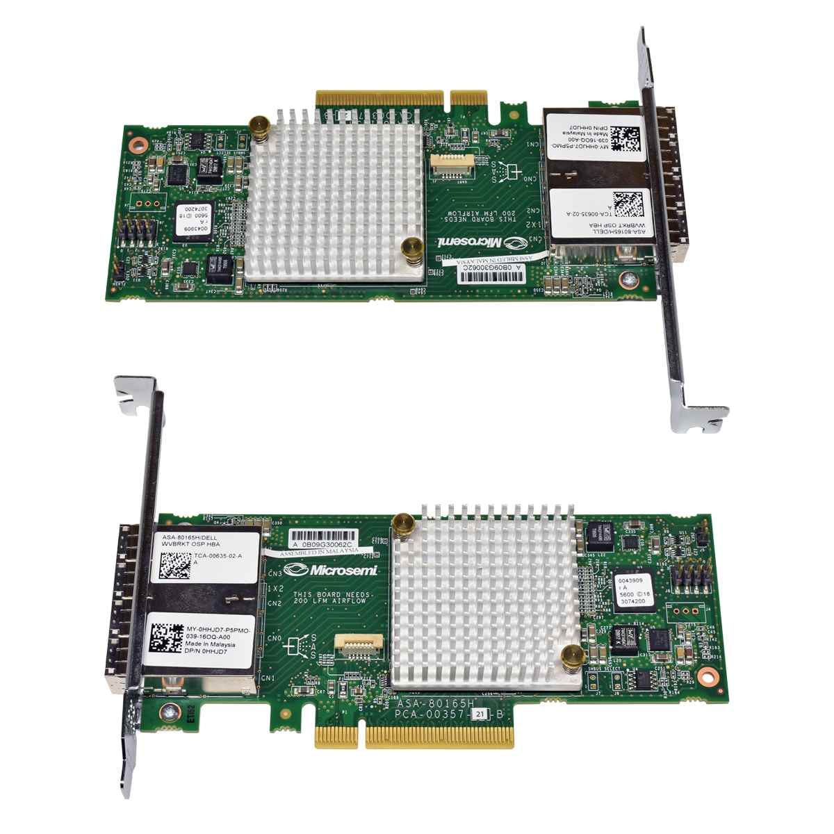 Dell Microsemi 4-Port 12G MiniSAS HD PCIe x8 Host Bus Adapter ASA-80165H 0HHJD7 Dell Microsemi 4-Port 12G MiniSAS HD PCIe x8 Host Bus Adapter ASA-80165H 0HHJD7