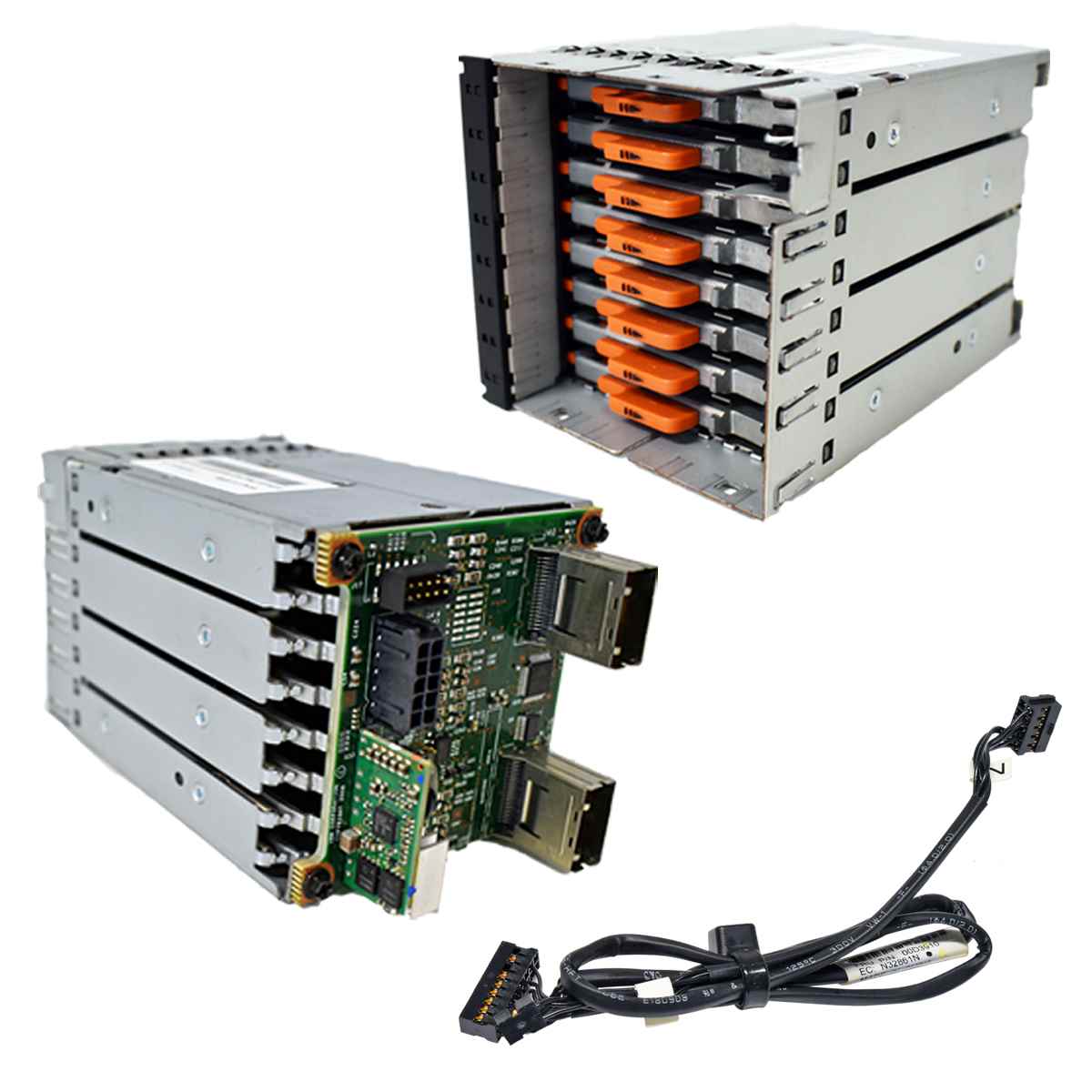 IBM 8x SFF 1.8" SSD-Cage incl. Backplane FRU 59Y6222 / 59Y4879 mit Kabel 00D3910 IBM 8x SFF 1.8" SSD-Cage incl. Backplane FRU 59Y6222 / 59Y4879 mit Kabel 00D3910