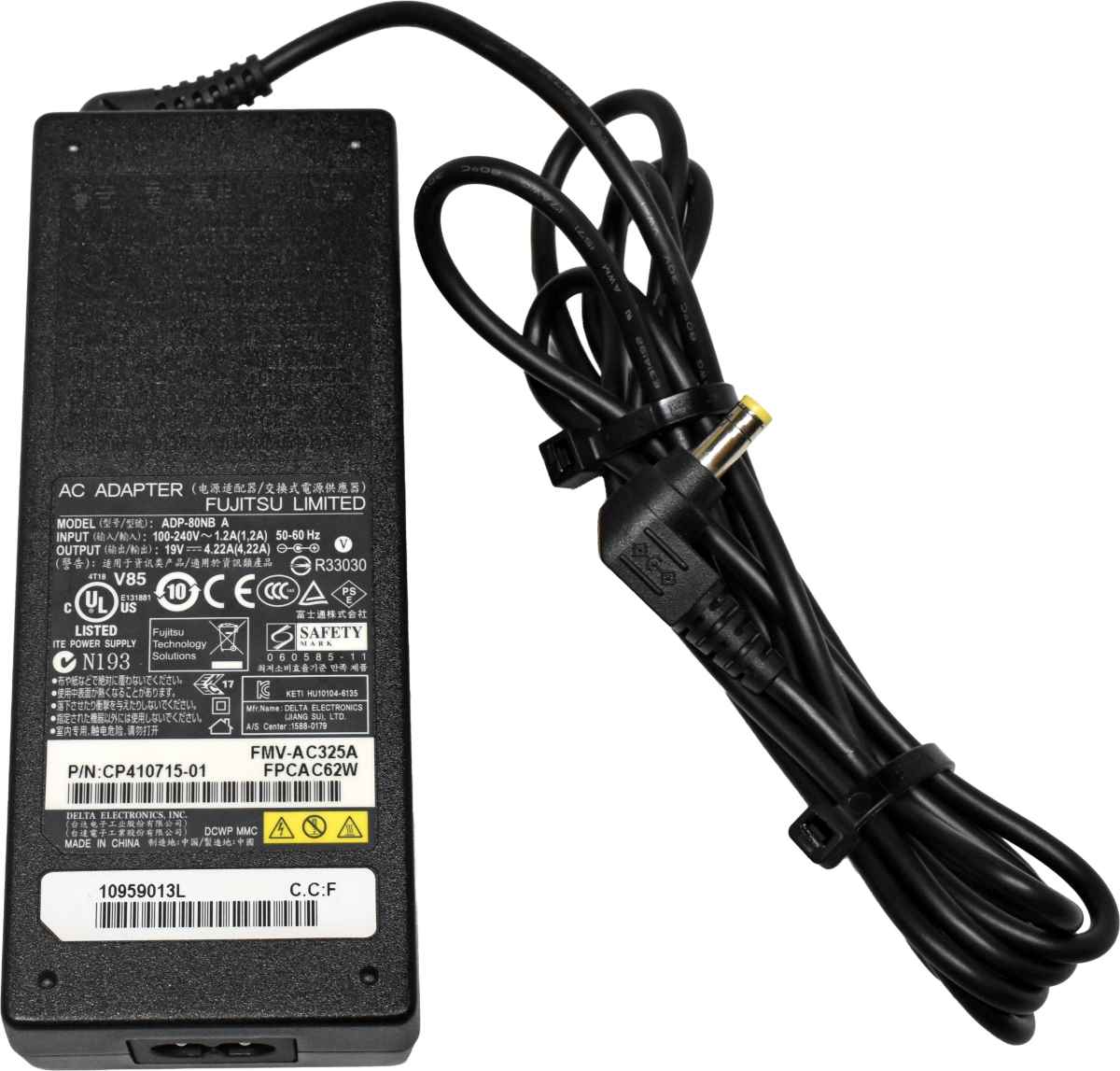 Fujitsu Delta ADP-80NB A CP410715-01 80W AC Adapter 19V 4.22A +Power Cord