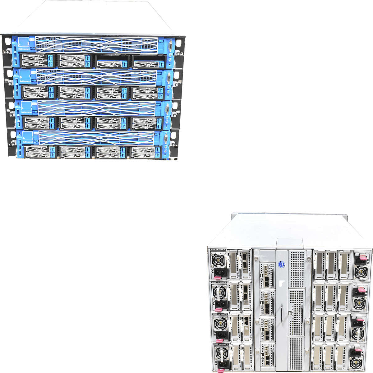 ATOS-Bull-Sequana-S800-Blade-System-Chassis-4x-MGM-005.jpg ATOS Bull Sequana S800 Blade System Chassis 4x MGMT Module 2x CX414A 40/56GbE Card 8x PSU 2000W 4x Blade