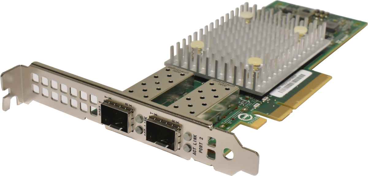 DELL Dual Port 10GbE/25GbE QLogic QL41262 PCI-e + 1x 10 Gbic SFP 051GRM FP DELL Dual Port 10GbE/25GbE QLogic QL41262 PCI-e x8 051GRM FP