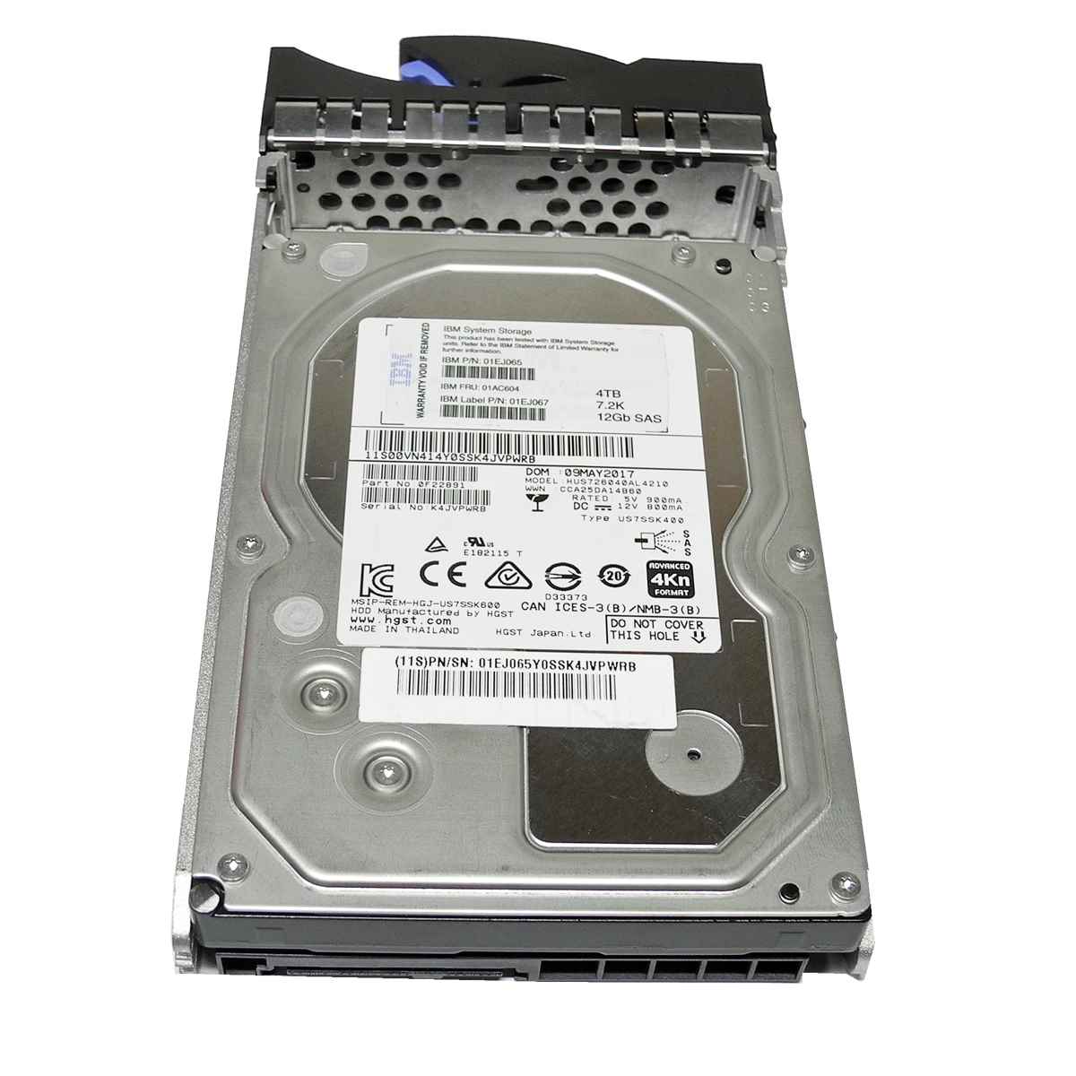 IBM Hitachi 4TB 3.5" 7,2K SAS 12G Festplatte HUS726040AL4210 01AC604 mit Rahmen IBM Hitachi 4TB 3.5" 7,2K SAS 12G Festplatte HUS726040AL4210 01AC604 mit Rahmen