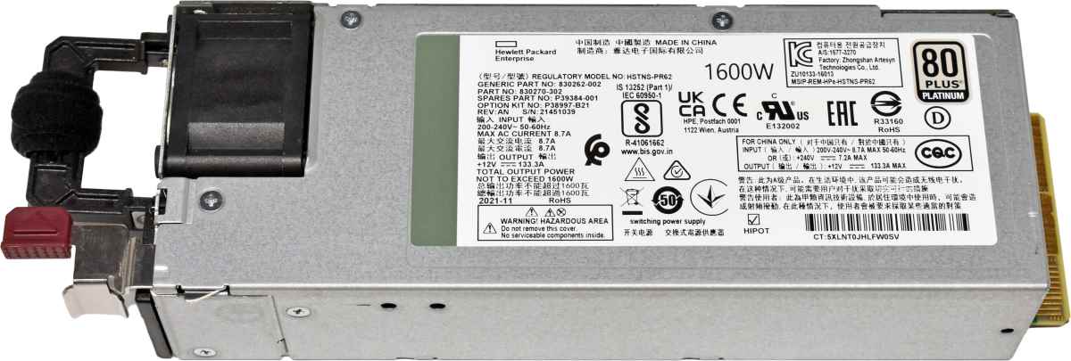 HP Artesyn 1600W Netzteil Power Supply HSTNS-PR62 P39384-001