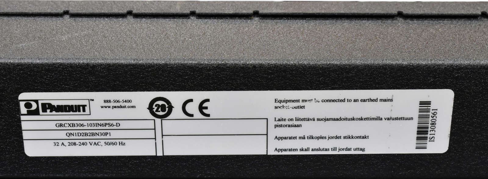 Panduit breakered PDU GRCXB306-103IN6PS6-D 24x C13 6x C19 32A 208-240 VAC 50/60 Hz