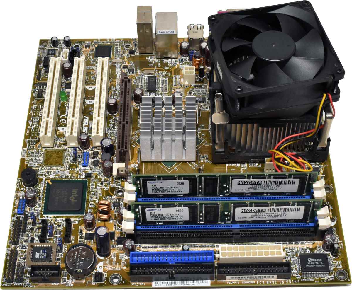 ASUS Retro Motherboard P4P800-VM/S 1GB RAM Pentium 4 3.20GHz CPU