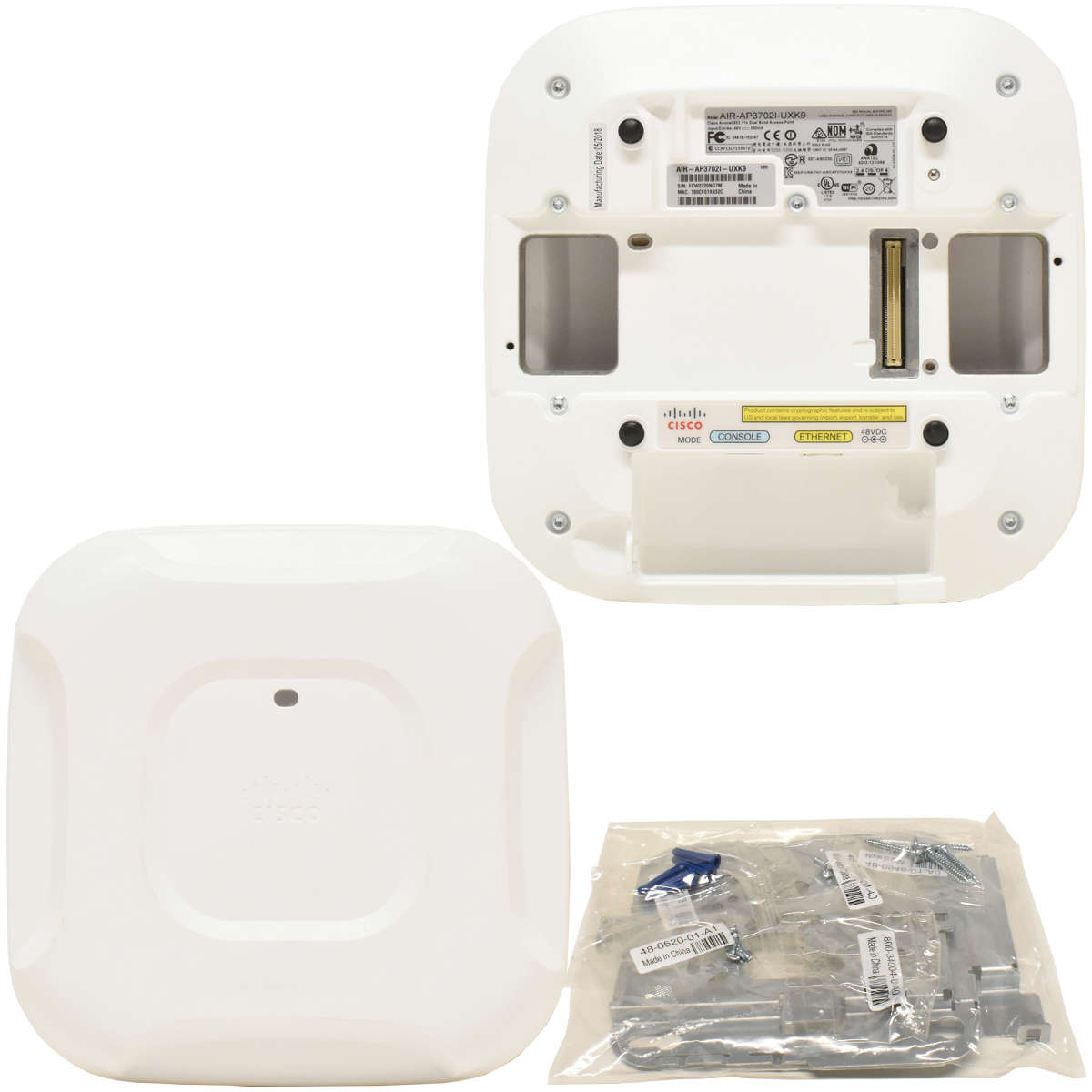 Cisco-AIR-AP3702I-UXK9-Aironet-Wireless-Access-Poi-005.jpg Cisco AIR-AP3702I-UXK9 Aironet Wireless Access Point WiFi Dual-Band 802.11n PoE no PSU NEW NEU