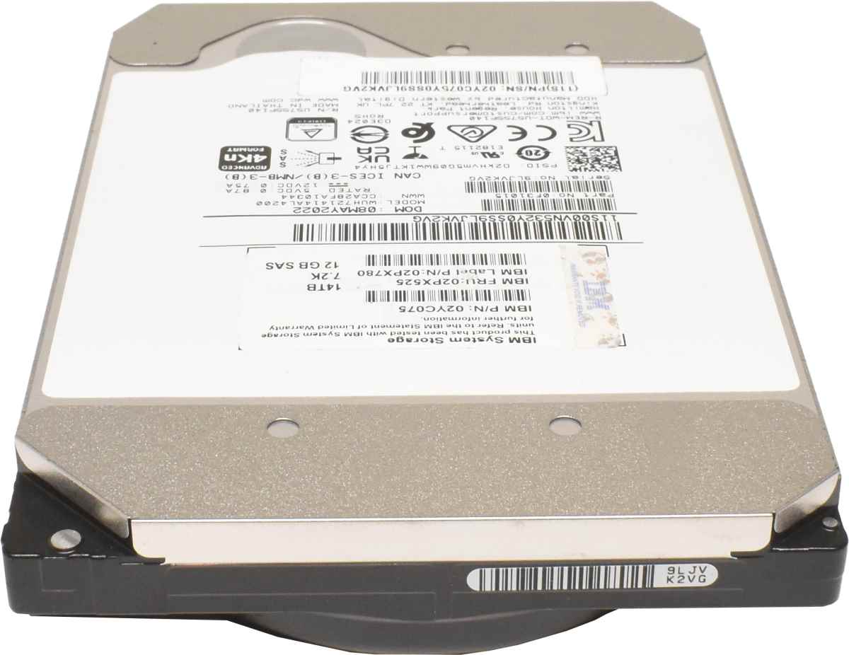 IBM WD 14TB 02YC075 02PX525 WUH721414AL4200 3.5" 7.2K 12G SAS HDD Festplatte