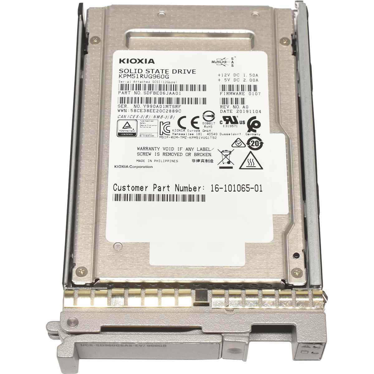 Cisco Kioxia 960GB 2.5" 12G SAS SFF SSD KPM51RUG960G UCS-SD960GSAS-EV