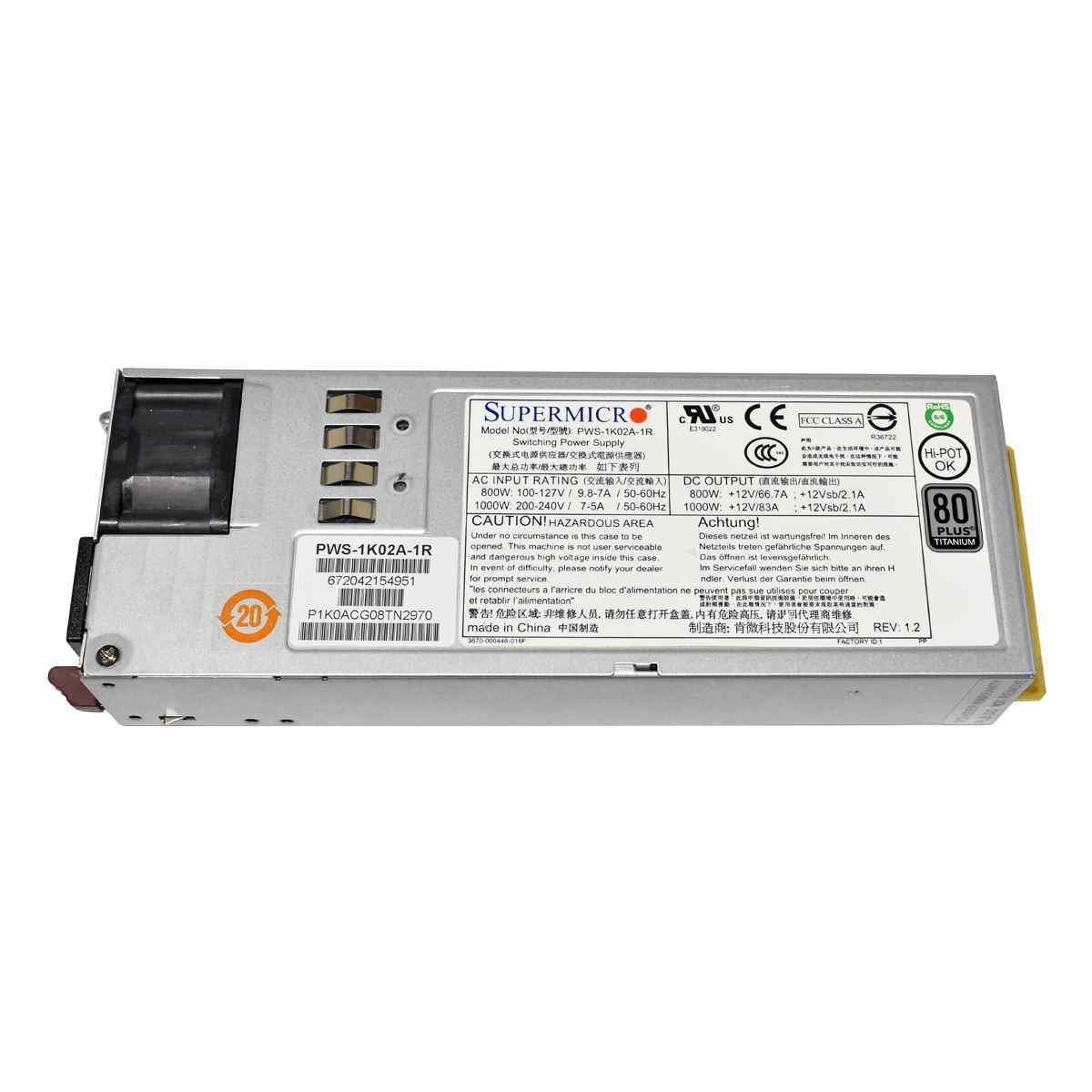 Supermicro 1000W PSU Netzteil Power Supply PWS-1K02A-1R 672042154951 für CSE-829 Supermicro 1000W PSU Netzteil Power Supply PWS-1K02A-1R 672042154951 für CSE-829