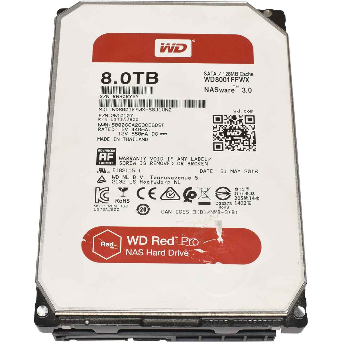 WD Red Pro 3.5" HDD Festplatte 8TB 7.2K 6G SATA WD8001FFWX 2W10107 WD Red Pro 3.5" HDD Festplatte 8TB 7.2K 6G SATA WD8001FFWX 2W10107