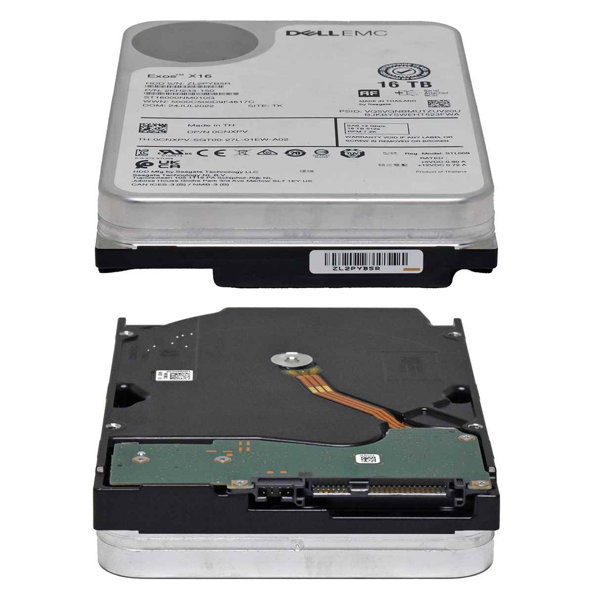 Dell Exos X16 0CNXPV 16TB 3.5" 7.2K SAS 12G HDD ST16000NM010G ZL2PYB5R