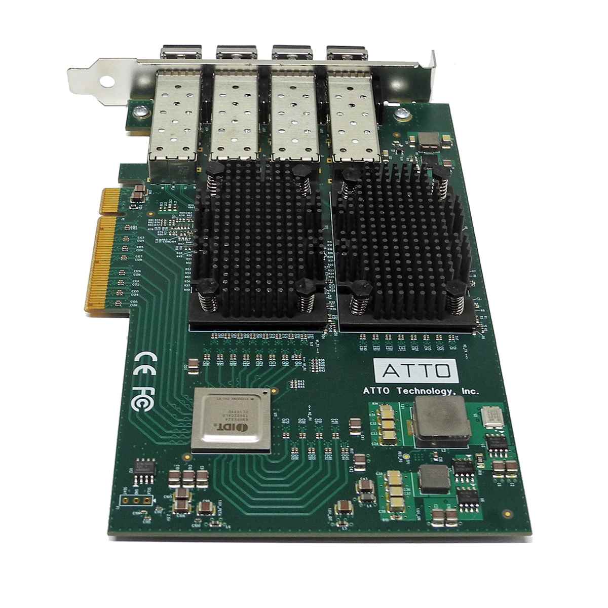 ATTO FastFrame FF-NS14 Quad-Port 10Gb FC PCIe x8 Network Adapter + 4x 10Gb SFP+ ATTO FastFrame FF-NS14 Quad-Port 10Gb FC PCIe x8 Network Adapter + 4x 10Gb SFP+