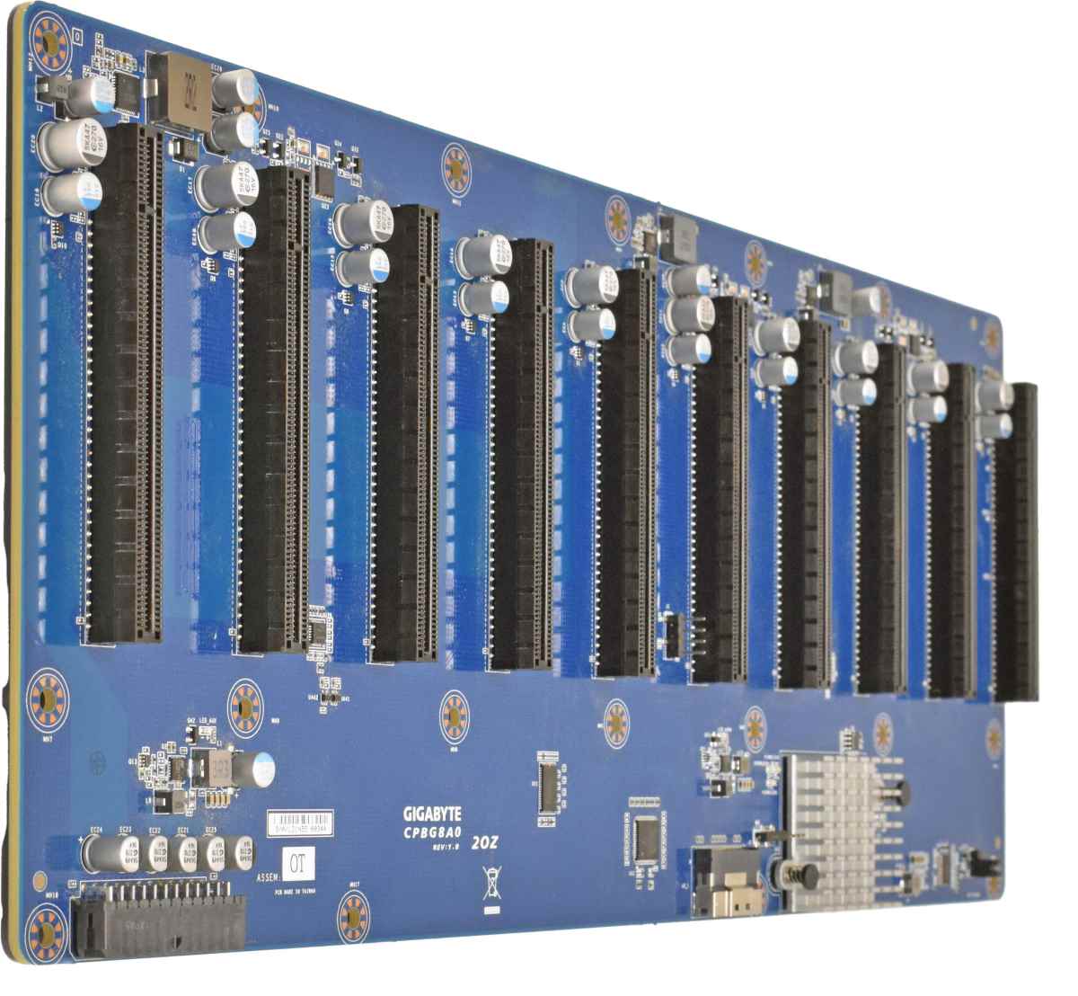 GIGABYTE CPBG8A0 2OZ REV 1.0 Backplane 10x PCIe x16 Riser Board Powerkabel