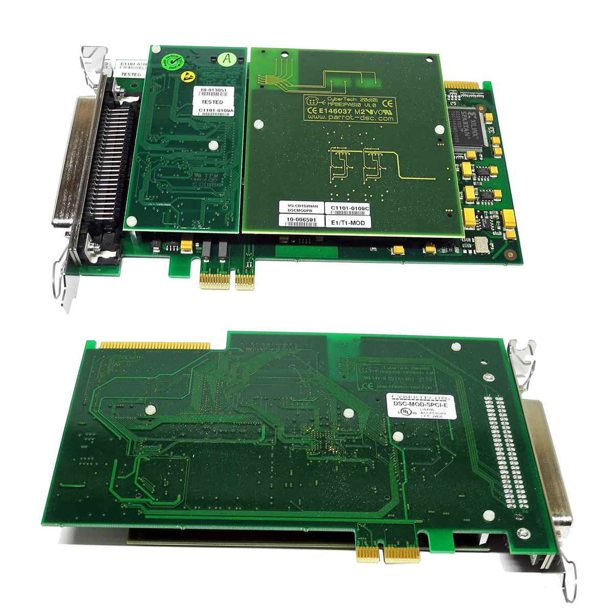 CyberTech Parrot-DSC 20H402 MSPEB10 PCIe x1 Tel. Interface Card + 20d101 Module CyberTech Parrot-DSC 20H402 MSPEB10 PCIe x1 Tel. Interface Card + 20d101 Module