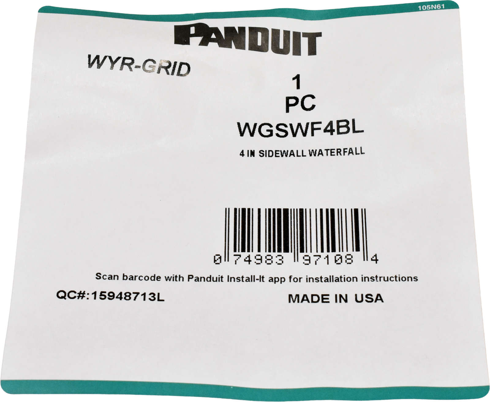 Panduit-WYR-GRID-WGSWF4BL-4-in-Sidewall-Waterfall-003.jpg Panduit WYR-GRID WGSWF4BL 4 in Sidewall Waterfall Trassenabhängung