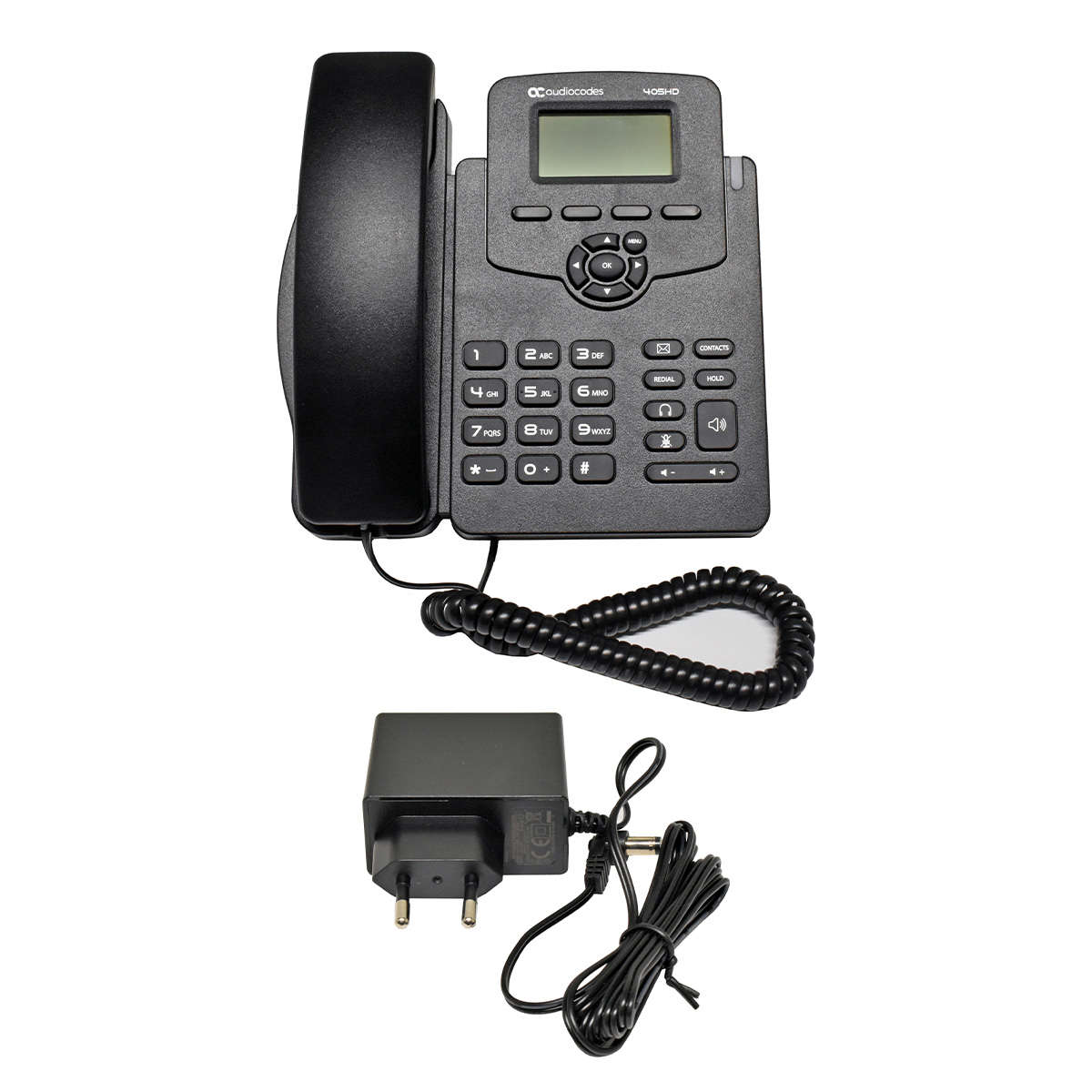 Audiocodes-405HD-IP-Phone-black-PoE-Systemtelefon-003.jpg Audiocodes 405HD IP Phone black PoE Systemtelefon GGWV00597 LCD Display +Stand +PSU NEW