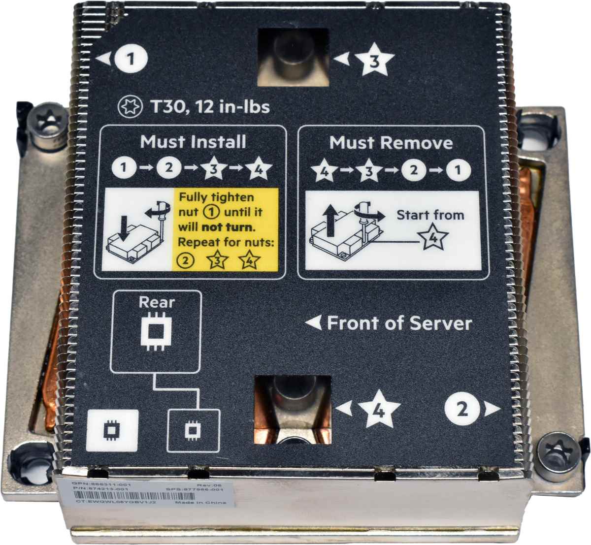HP 874209-001 865311-001 877966-001 CPU 1 Heatsink for ProLiant BL460C G10