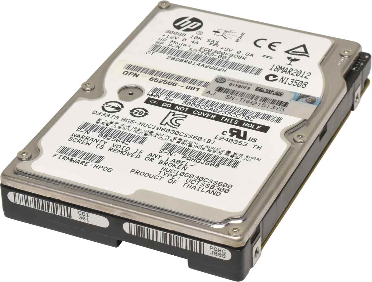 HP 300GB 2.5" 6G 10K SAS HDD Festplatte EG0300FBDBR 652566-001 597609-001 0B25642