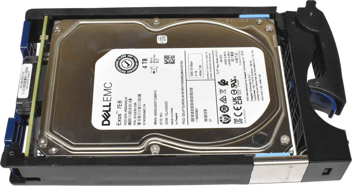 Dell EMC 4TB 3.5" 12G 7.2K SAS HDD Festplatte ST4000NM017A 2HZ230-036 mit Rahmen