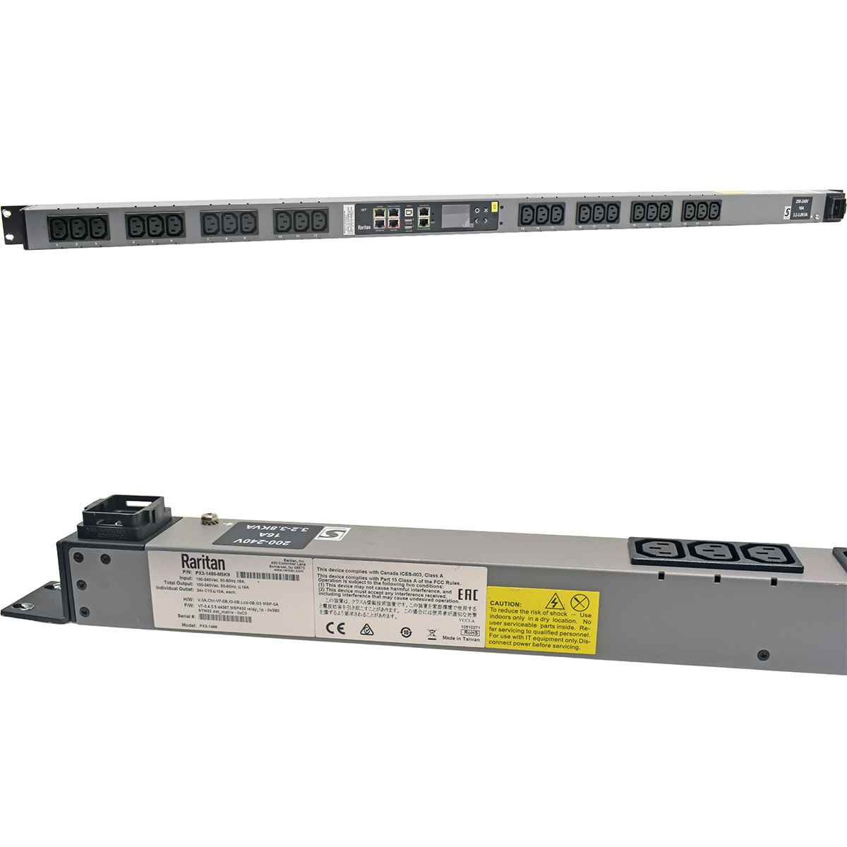 Raritan PX3-1486-M5K9 Power Distribution Unit PDU 3.8kVA 16A 24x C13 +Rack Ears
