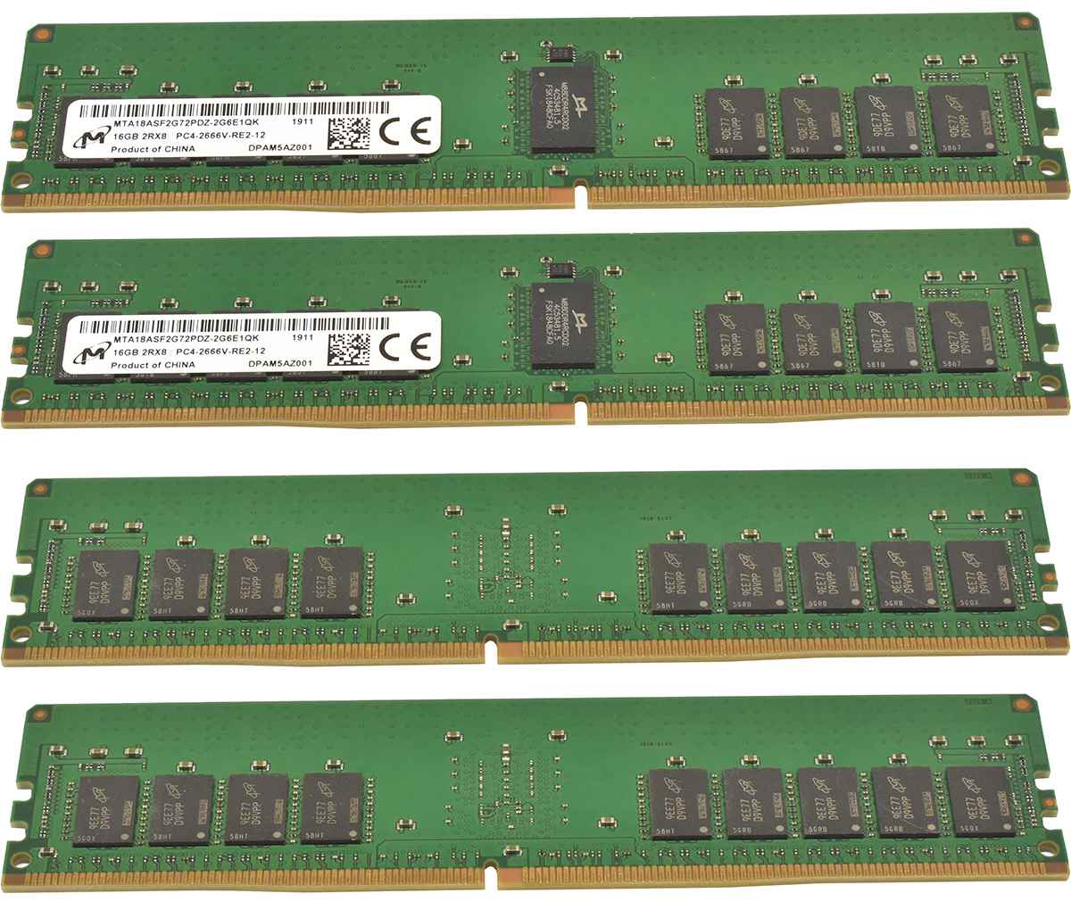 64 GB Micron 4x 16GB 2Rx8 PC4-2666V-RE2-12 Server RAM ECC DDR4 MTA18ASF2G72PDZ-2G6E1 64 GB Micron 4x 16GB 2Rx8 PC4-2666V-RE2-12 Server RAM ECC DDR4 MTA18ASF2G72PDZ-2G6E1