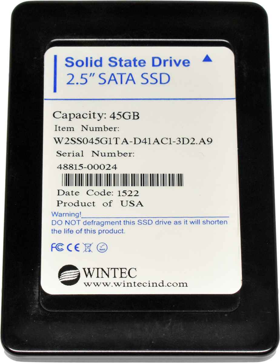 Wintec 45GB W2SS045G1TA-D41AC1-3D2.A9 2.5" 6G SATA SSD Wintec 45GB W2SS045G1TA-D41AC1-3D2.A9 2.5" 6G SATA SSD