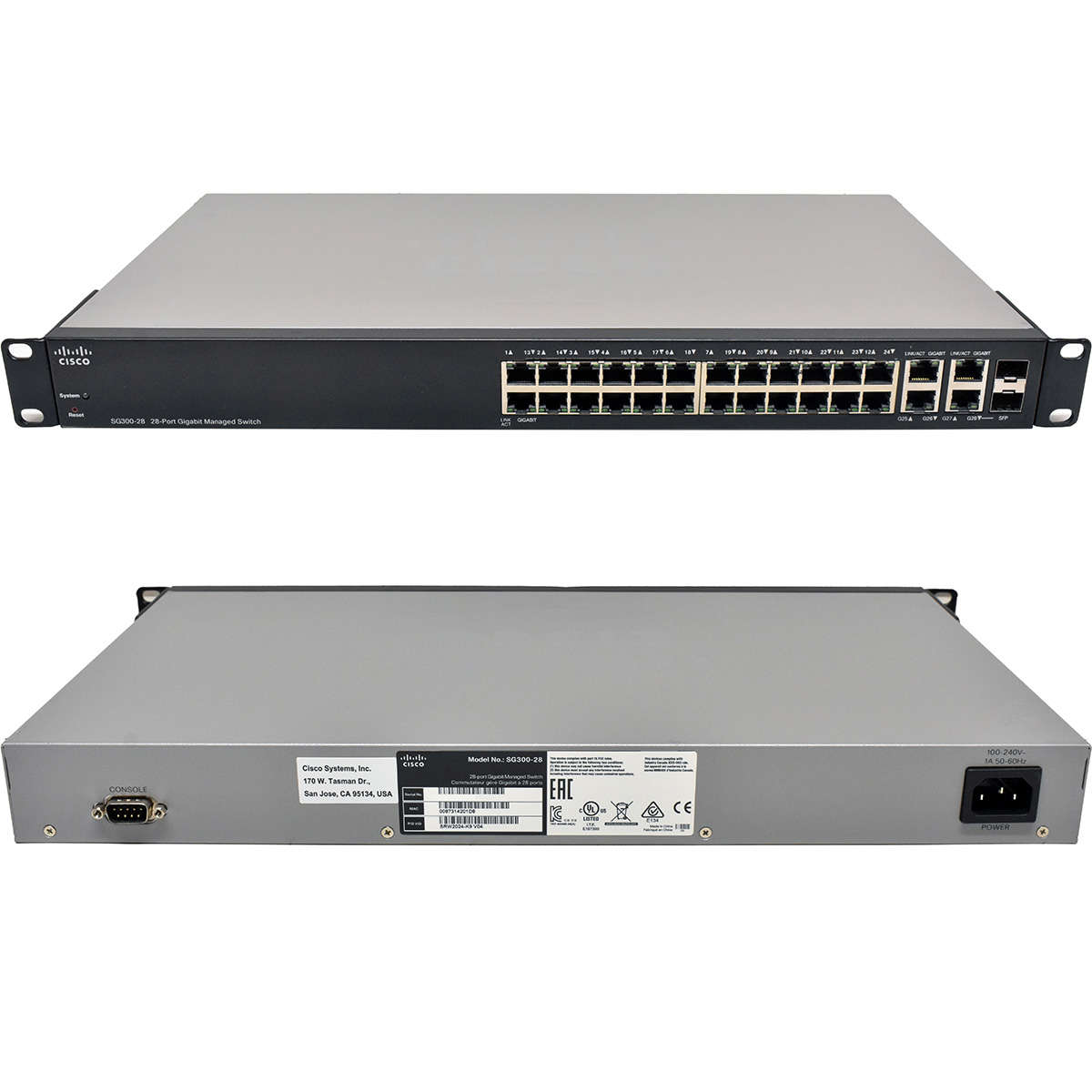 Cisco-SG300-28-SRW2024-K9-28-Port-RJ-45-GE-Switch-005.jpg Cisco SG300-28 SRW2024-K9 28-Port RJ-45 GE Switch 2x SFP +Rack Ears