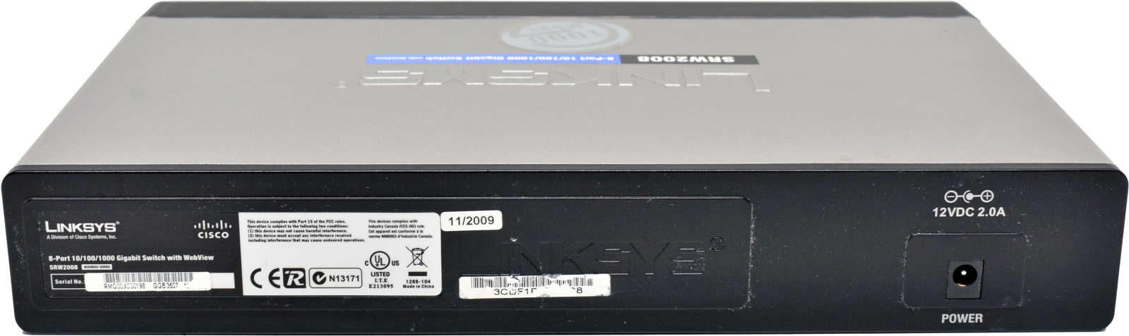 Linksys SRW2008 8-Port RJ-45 GE Switch 2x 1G SFP Combo +PSU