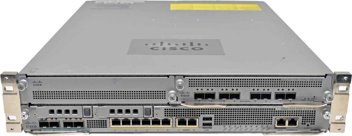 Cisco ASA 5585-X Stateful Firewall + ASA5585-X SSP-40 + ASA5585-X 8-Port 10GE