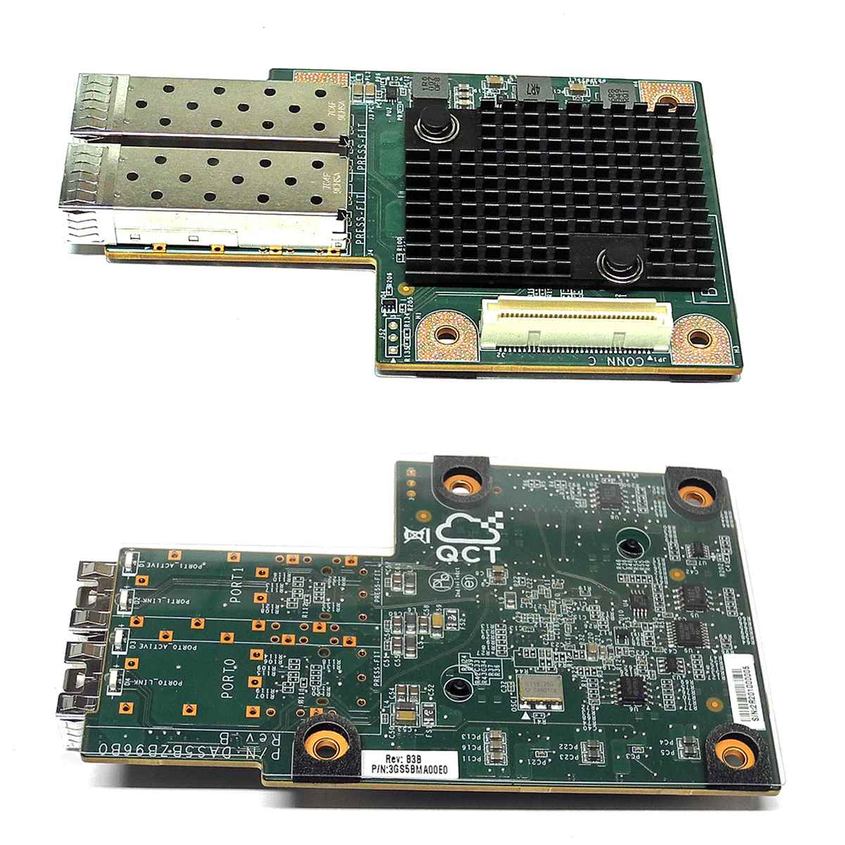 Quanta QCT OCP Dual-Port SFP+ Mezzanine Card for T42S-2U Server 3GS5BMA00E0 Quanta QCT OCP Dual-Port SFP+ Mezzanine Card for T42S-2U Server 3GS5BMA00E0