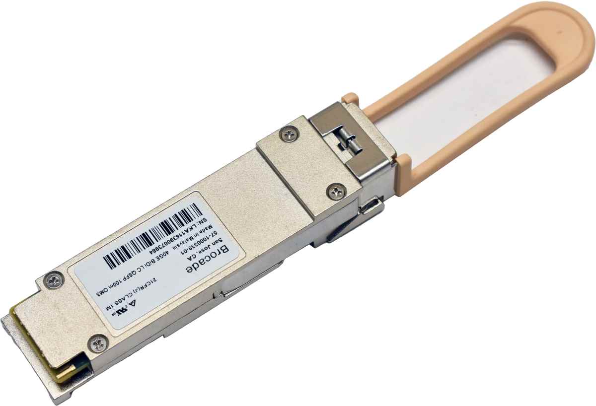 Brocade 40GE BiDi LC QSFP 100m OM3 QSFP+ Transceiver Module 57-1000339-01 Brocade 40GE BiDi LC QSFP 100m OM3 QSFP+ Transceiver Module 57-1000339-01