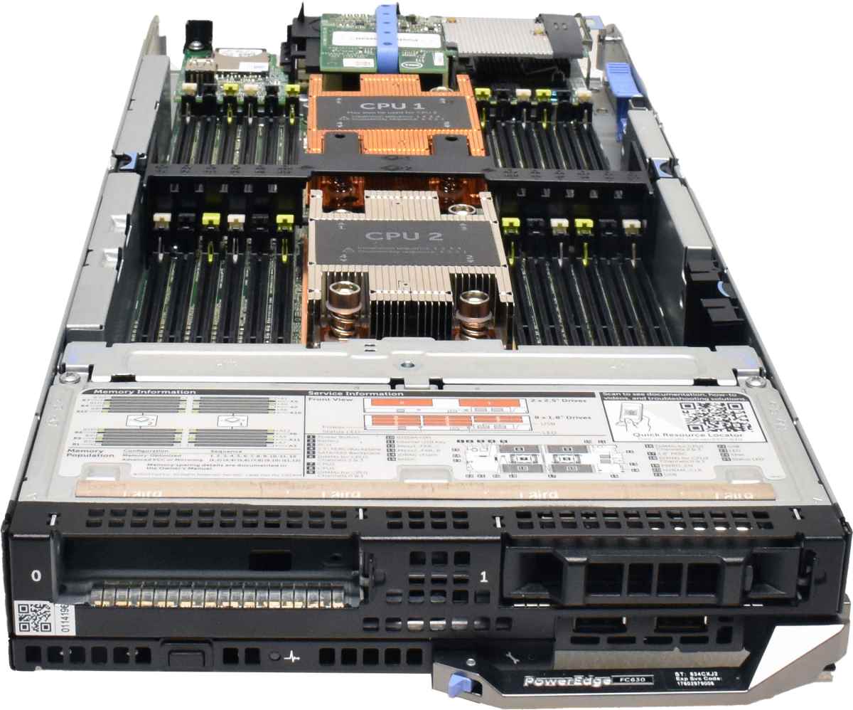 DELL PowerEdge FC630 Blade ohne CPU 0 RAM QLogic 57840S10GB Quad-Port DC SD Card Reader FC PCI Mezzanine Card 2x Kühler