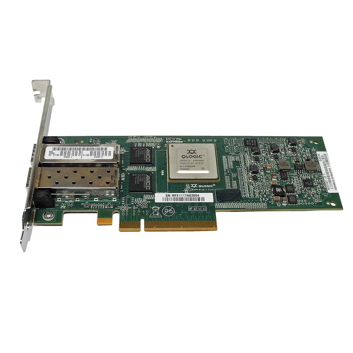 QLogic QLE8152 FC Dual-Port 10Gb SFP+ PCIe x8 CNA 111-01006+A0 + 2x 10Gb SFP+ QLogic QLE8152 Dual-Port 10Gbps PCI-e Network Adapter 111-01006+A0 111-01007+A0 + 2 SFP 10GB