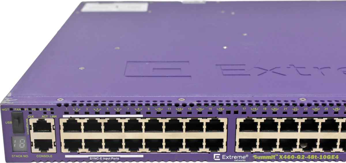Extreme Summit X460-G2-48t-10GE4-Base 16702 48-Port RJ-45 GE Switch 4x 10G SFP+ 40G Module Extreme Summit X460-G2-48t-10GE4-Base 16702 48-Port RJ-45 GE Switch 4x 10G SFP+ 1x PSU