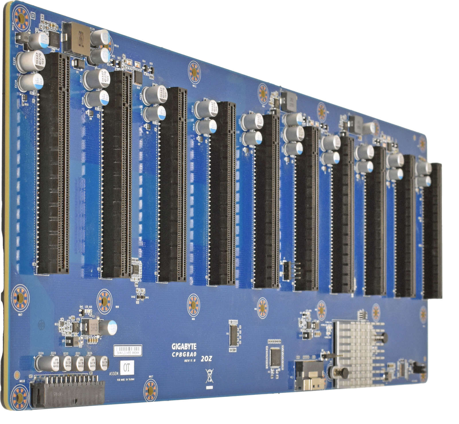 GIGABYTE Backplane CPBG8A0 2OZ REV 1.0 10x PCIe x16 Riser Board Powerkabel