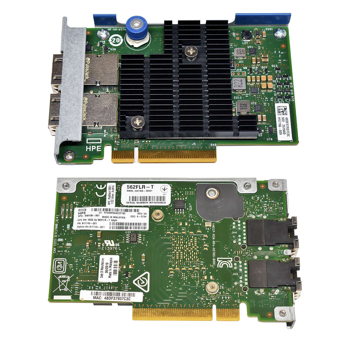 HP-562FLR-T-10Gb-2-Port-Ethernet-Adapter-840138-00-006.jpg HP 562FLR-T 10Gb 2-Port Ethernet Adapter 840138-001 817743-001