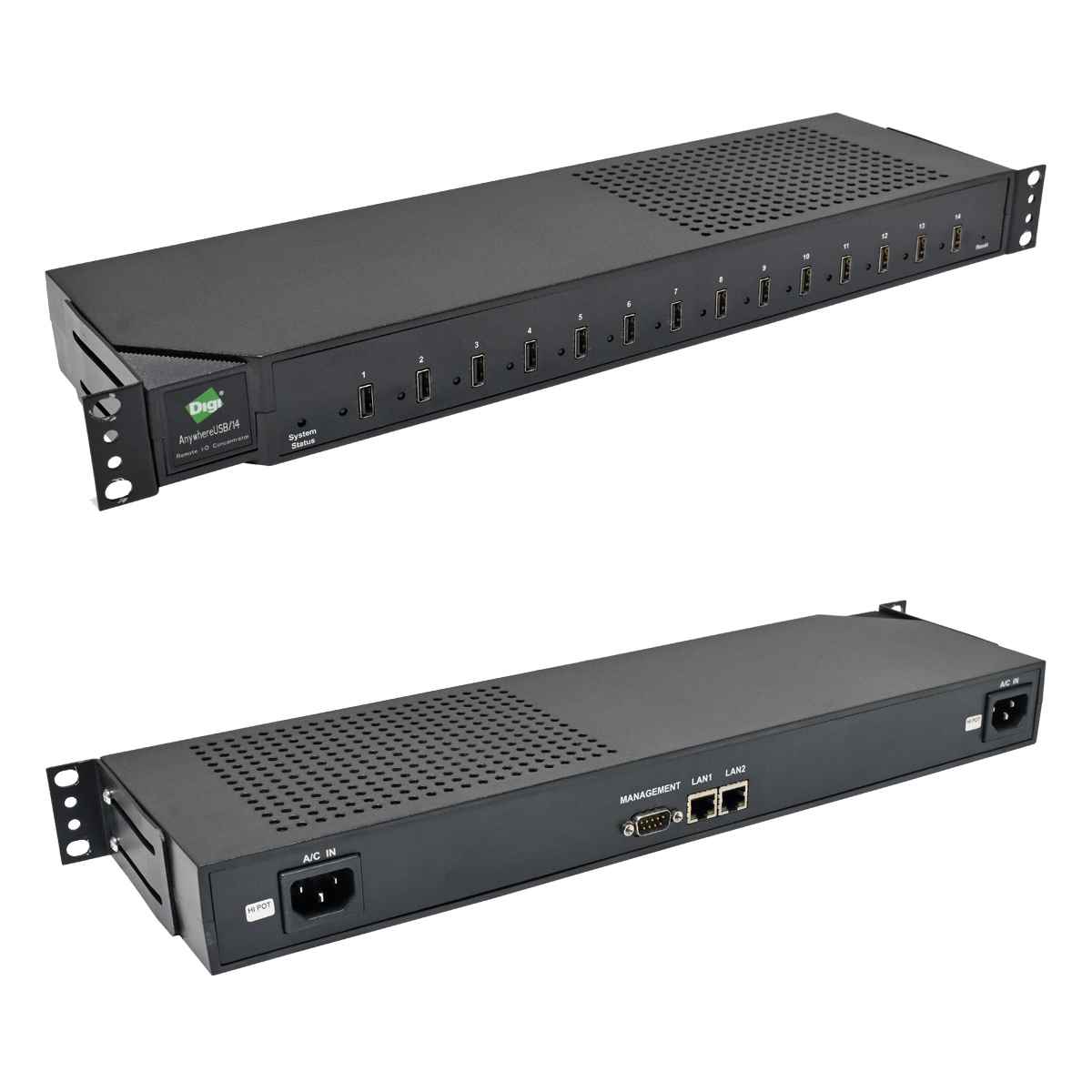 Digi Anywhere USB-14 Remote I-O Concentrator AW-USB-14 50001681-01