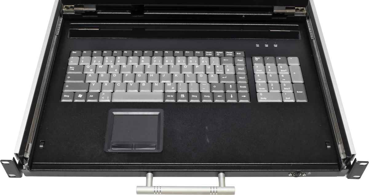 Haitwin-Delphin Korat 17" KVM Rack Console DE Keyboard +Rack Rails +PSU