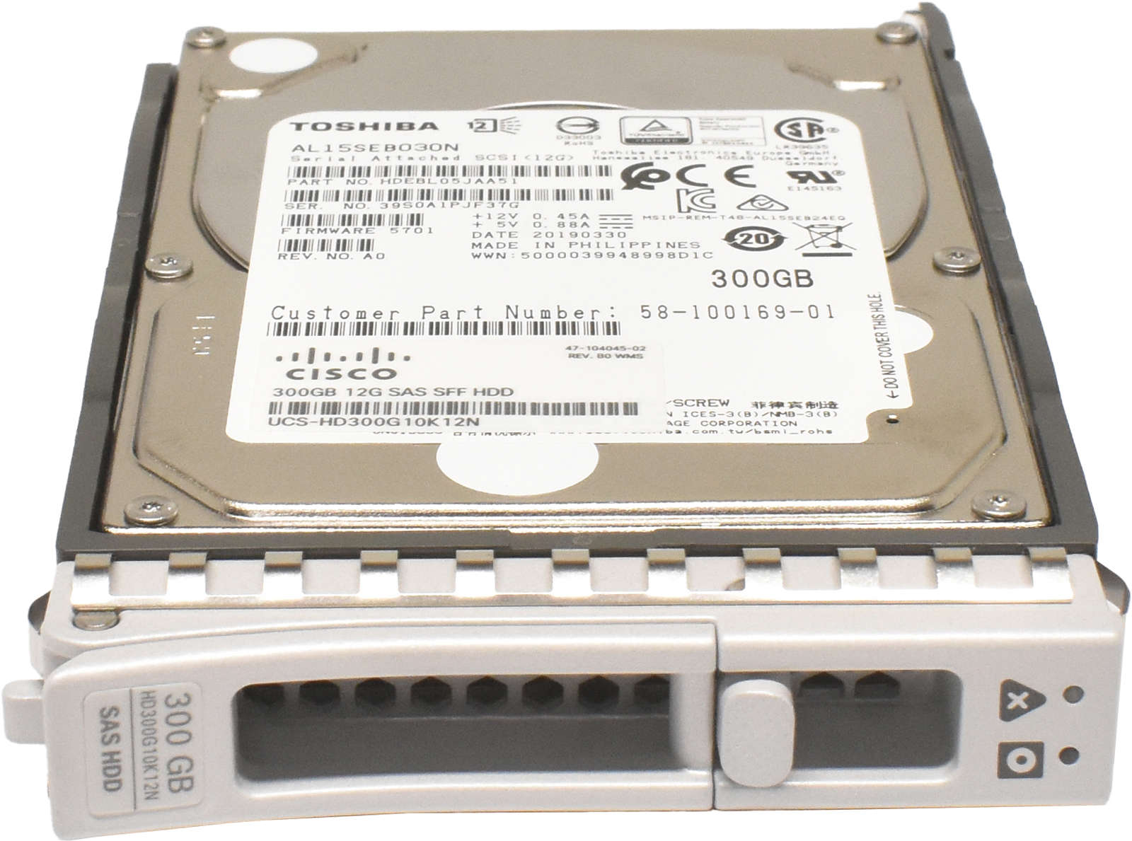 Cisco-Toshiba-300GB-2-5-10K-12G-SAS-SFF-HDD-Festpl-002.jpg Cisco Toshiba 300GB 2.5" 10K 12G SAS SFF HDD Festplatte AL15SEB030N UCS-HD300G10K12N
