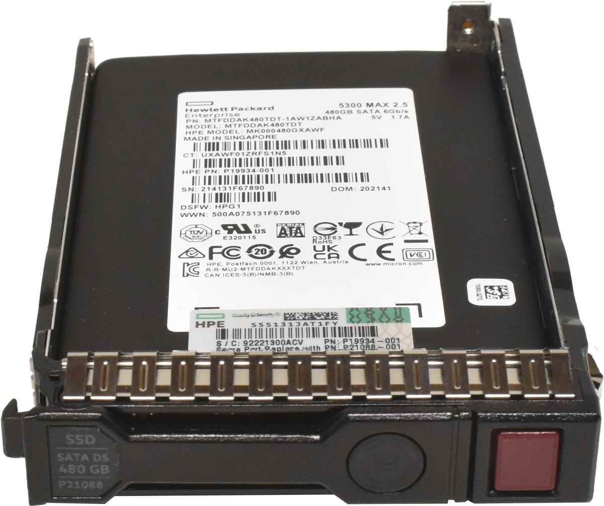 Micron HPE 5300 MAX 2.5" 480GB SATA 6Gb SSD MTFDDAK480GXAWF P21088-001
