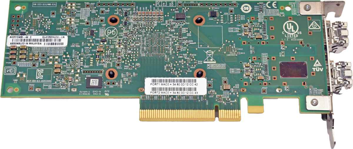 Lenovo QLogic QL41262 01KR587 Dual-Port 10Gb Adapter 4150X SFP28 Low Profile Lenovo QLogic QL41262 01KR587 Dual-Port 10Gb Adapter 4150X SFP28 Low Profile